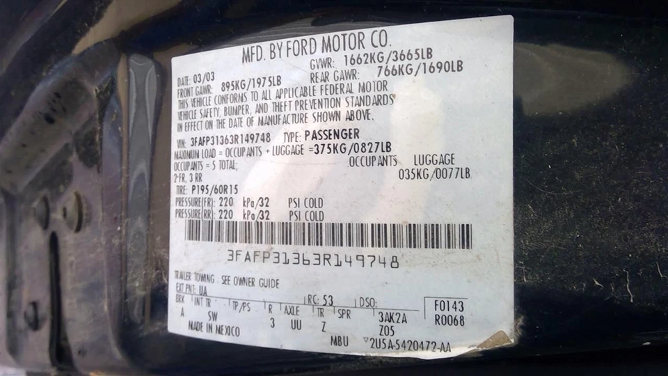 Used Engine Complete Assembly fits: 2003 Ford Focus 2.0L VIN 3 8th digit DOHC in Foto 4 de 4