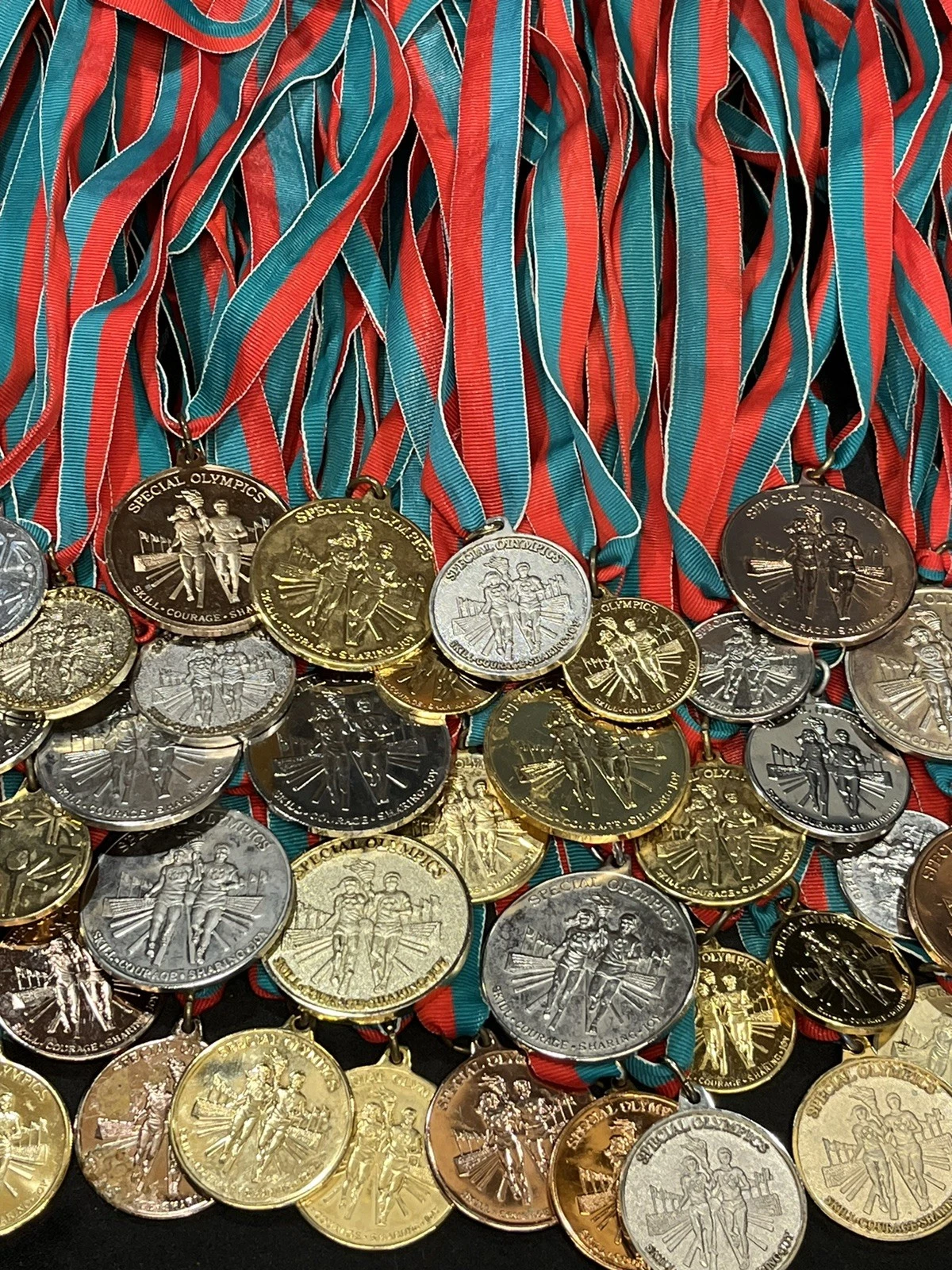 Lot Of 99 Special Olympics Gold Silver Bronze Metal Medal Medallion Awards  image 3