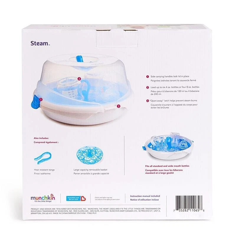 Esterilizador de botellas de microondas Munchkin Steam Guard, 11065 - azul Foto 3 de 4