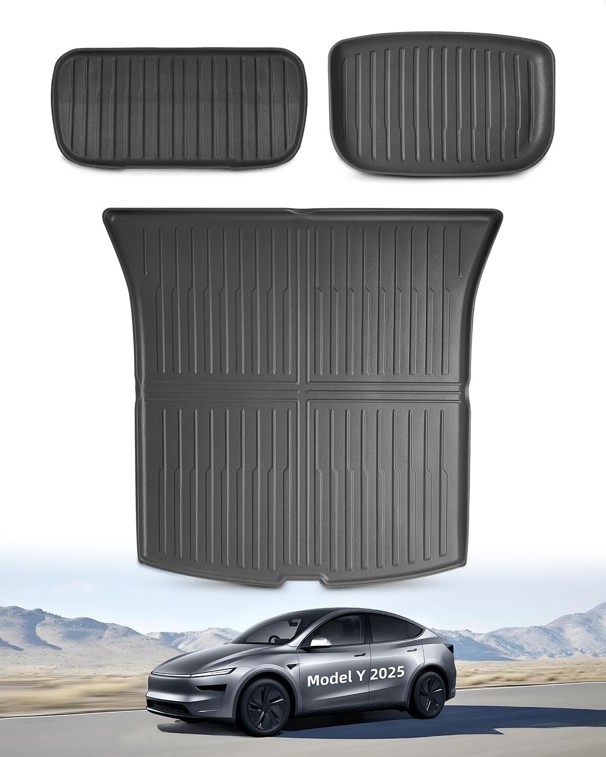 LANGBEAN [3 Pcs] LANGBEAN Trunk Mats for Tesla Model Y Juniper 2025 2026