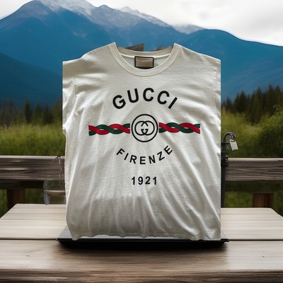 Gucci Firenze FIRENZE Logo T shirt Short Sleeve Made in Italy