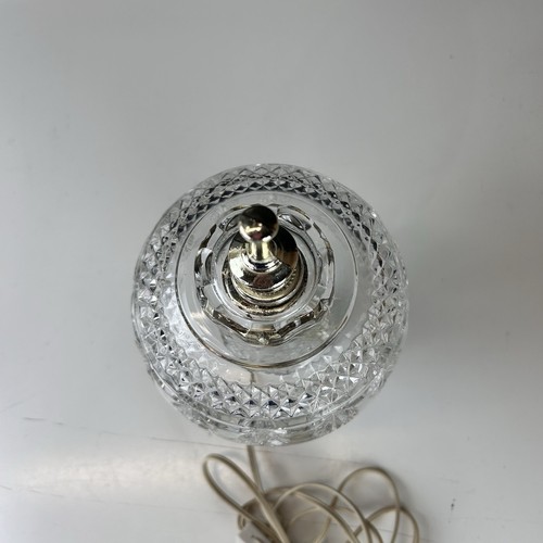 Vintage Crystal Glass Table Lamp 11” X 6” Tested Working Rollover Switch - Picture 12 of 12