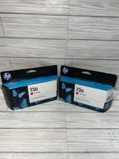 2 NEW Genuine HP 730 Magenta Designjet Ink Cartridges 130ml P2V63A exp 9/24