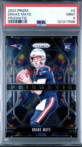 2024 Panini Prizm - Prizmatic Drake Maye #2 Silver Prizm (RC) MINT 9