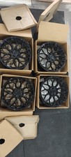 4x 19" VW CADDY 2005-2026 RIVIERA RF108 FLOW FORMED GLOSS BLACK 8.5J ALLOYS
