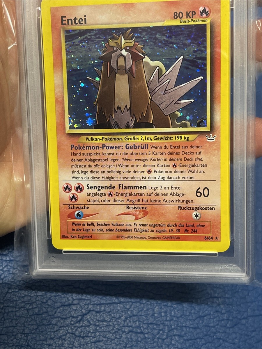 2002 Pokemon GERMAN Neo Revelation Holo Rare Entei 6/64 PSA 7 NM