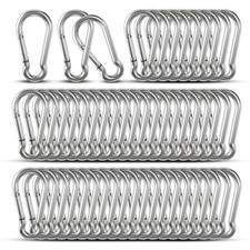 Small Carabiner Clip Hooks, 52pcs 2.36 inch Carabiners Heavy Duty, Galvanized Ir