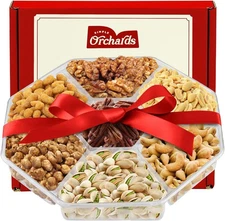 4 Sectional Christmas  Basket., Premium Mixed Nut  Box, Holiday Nuts  Baske