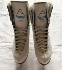 Jackson Glacier 520 Figure Ice Skates Hard White Brown Leather Blades Size 7