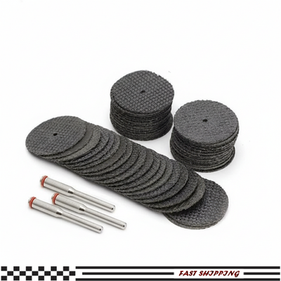 #ad 50pcs Fiberglass Reinforced Dremel Cut Off 1 8quot; Wheel Rotary Discs 3pc Mandrel $5.99