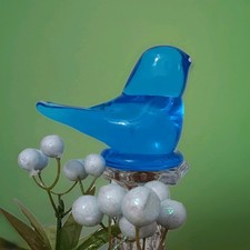 Vtg Ron Ray 1986 Blue Bird Of Happiness Signed Blown Glass Figurine Paperweight