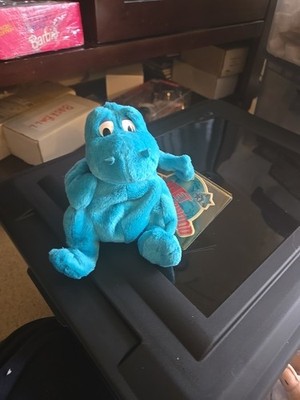 Planet Hollywood Bubba 7'' 1997 Stuffed Plush Beanie Bag Blue Dinosaur With Tag