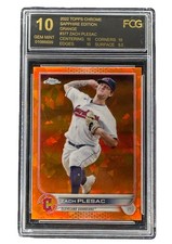 2022 Topps Chrome Sapphire Zach Plesac Orange 23/25 SSP FCG 10 GEM Guardians psa