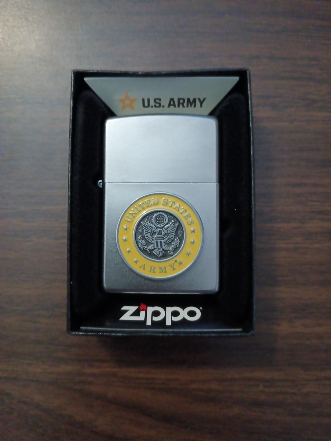 Zippo 48977, United States Army Crest Emblem Lighter, Satin 