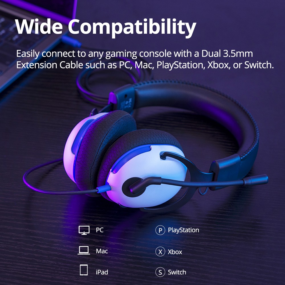 Auriculares gaming con cable Tronsmart G10 para PC, PS5, PS4, Nintendo Switch, imagen 3
