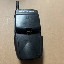 Vintage Motorola i1000 Plus Nextel Flip Mobile Phone Black  Silver LCD Display