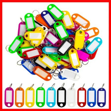 Plastic Key Tags, Flexible Key Labels with Split Ring Label Window, Key 50PCS