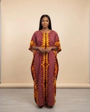 African Boubou Kaftan Maxi Ankara Dashiki Loose Fit One Size Dress