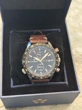 Cortebert CB-3008 Podium BLACK Leather Straps Lightly Worn