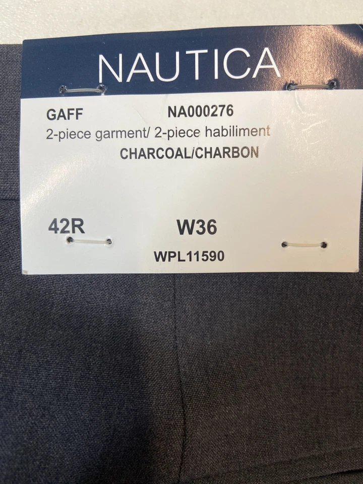 NEW NAUTICA Mens Gray STRETCH ATHLETIC FIT Business Dress Pants Slacks 36Wx32L - Image 3 of 4