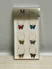 Modern Expressions Butterfly Wine Charms (6) w/Gold Accents