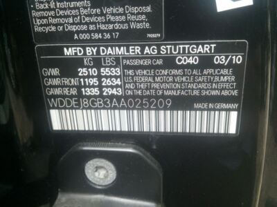 Passenger Axle Shaft 216 Type Front CL550 Fits 10 MERCEDES CL-CLASS 1489029