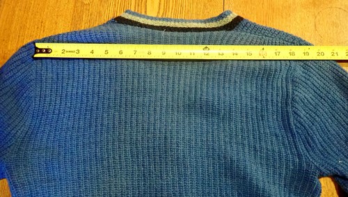 Men's CARDIGAN Sweater Sz SMALL Orlon Acrylic BLUE Knit VINTAGE 60s Rockabilly - Picture 11 of 13