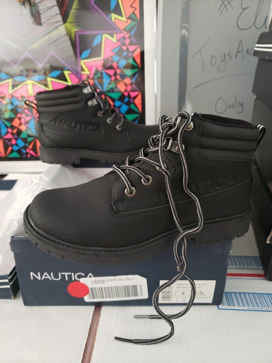 Nautica Gisingen Youth Work Boot High Top Lace Up Black Size  display picture 1