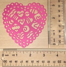    5 HEART CANDY cardstock paper die cut embellishments ...c