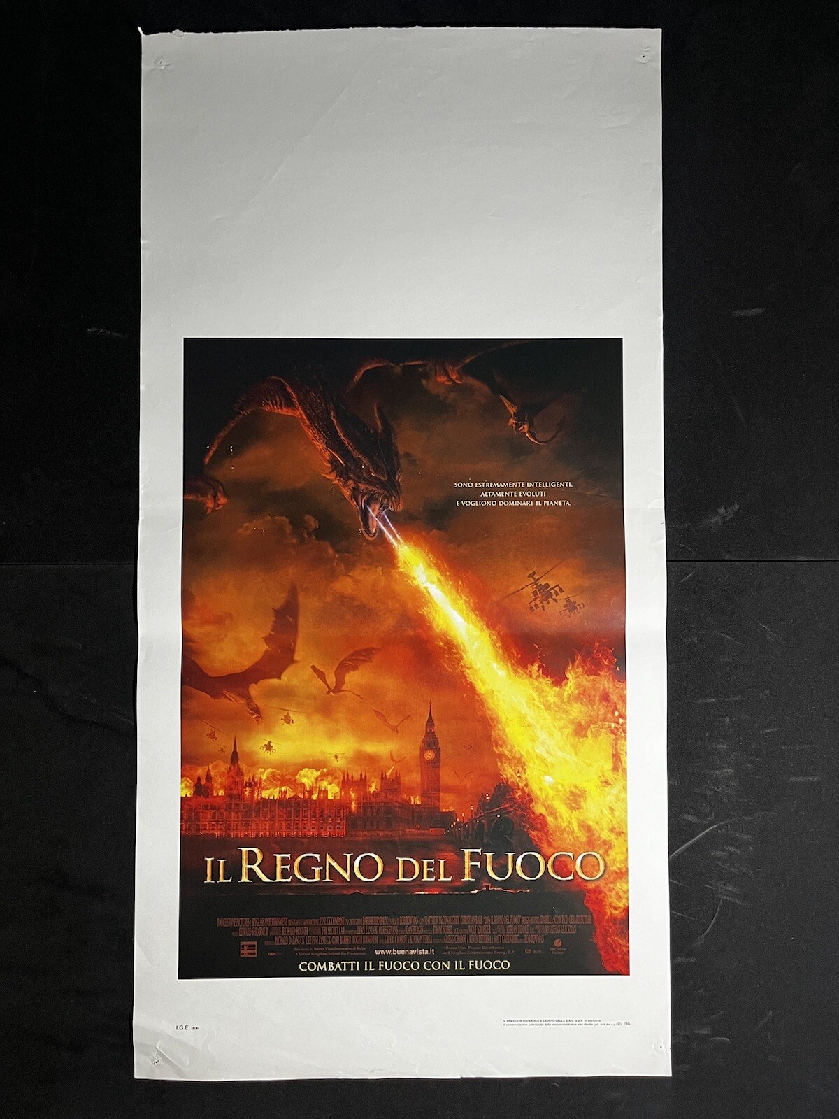 Locandina originale film Il regno del fuoco (2002) - Regia di Rob S. Bowman