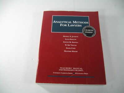 ANALYTICAL METHODS FOR LAWYERS -Teacher's edition (professors use) CD ROM inside