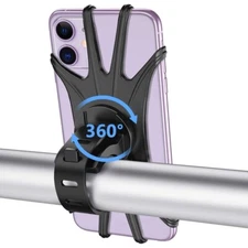 CellPhone Silicone Mount Holder 360 Rotatable Adjustable f MTB Bike Motorcycle