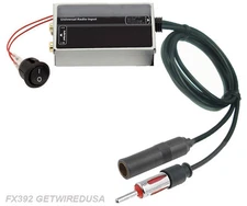 US SELLER Universal Stereo Auxiliary Input FM Modulator Radio Inline RCA aux