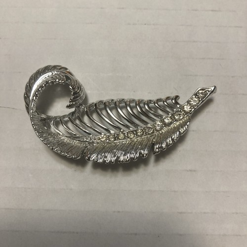 3-Silver Tone Leaf Brooch Lapel Pin Signed Gerry’s Sarah Cov. Vtg Leaf Feather - Picture 3 of 10