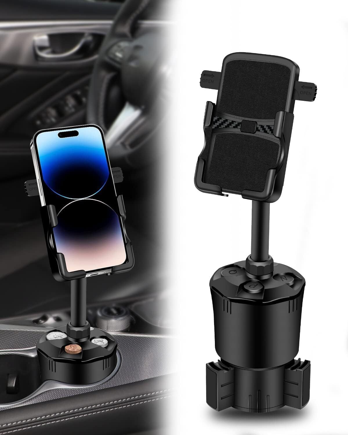 Car Cup Holder Phone Mount Multifunctional Car Cell Phone Holder Coin Holder