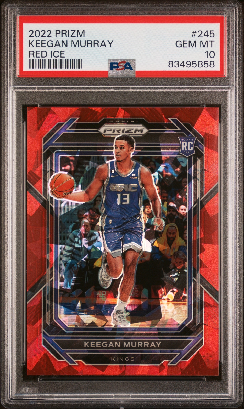 2022-23 Panini Prizm Keegan Murray #245 Red Ice Rookie PSA 10 Gem Mint Kings
