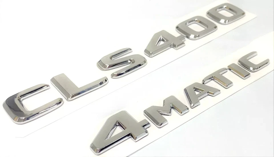 AUTOMATICITY66 CHROME CLS400 + 4MATIC REPLACEMENT FOR MERCEDES REAR TRUNK EMBLEM BADGE DECAL#