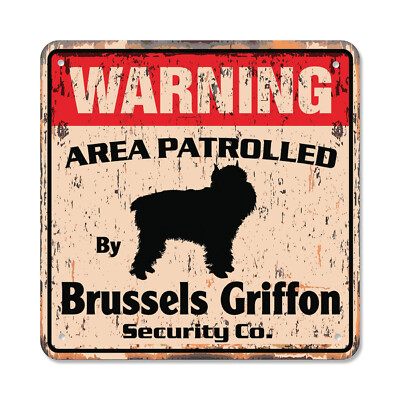 BRUSSELS GRIFFON Vintage Security Plastic Sign dog pet protection veterinarian g
