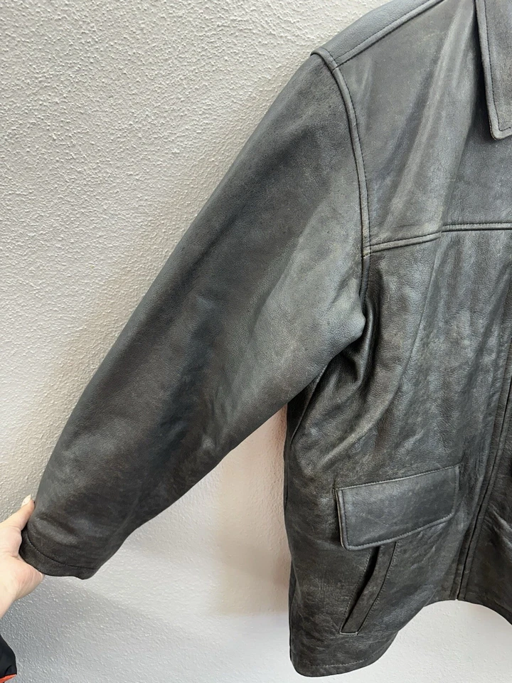 Wilsons Leathers M. Julian Mens Jacket Size Large Brown Thinsulate Lined Zip Up - Image 2 of 4