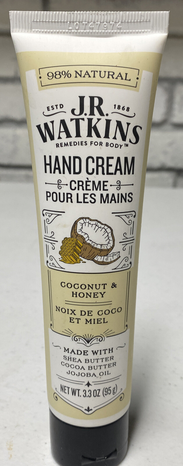 J.R. Watkins Coconut Milk & Honey Shea Butter Hand Cream 3.3 oz | 95 g | 40511ZE
