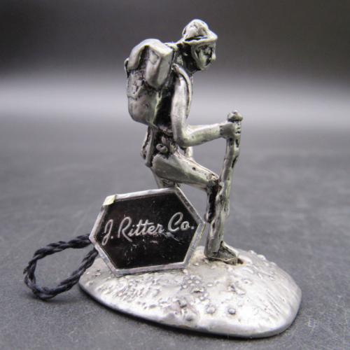 J. Ritter Co. Pewter Hiking Figure, 1 3/4" high, Hat Backpack & Walking Stick - Picture 1 of 12