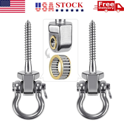 Set of 2 Stainless Steel 304 Screw - Heavy Duty Swing Hangers with Bearings US