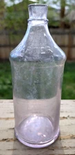 Antique c1899 Carter's USA Ink Large GLASS BOTTLE 9.5" Amethyst Purple Sun #4