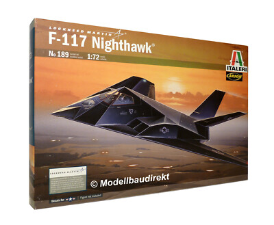 F-117 Nighthawk Lockheed Stealth Flugzeug Bausatz 1:72 Italeri Nr. 189 NEU & OVP