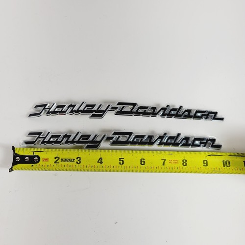 Harley Davidson Chrome & Black Fuel Tank Emblems Set 08-23 Touring OEM - Picture 5 of 7