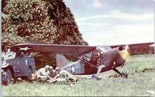 WWII Era Stinson Sentinel Two Seat Flying Jeep Military Airplane Postcard