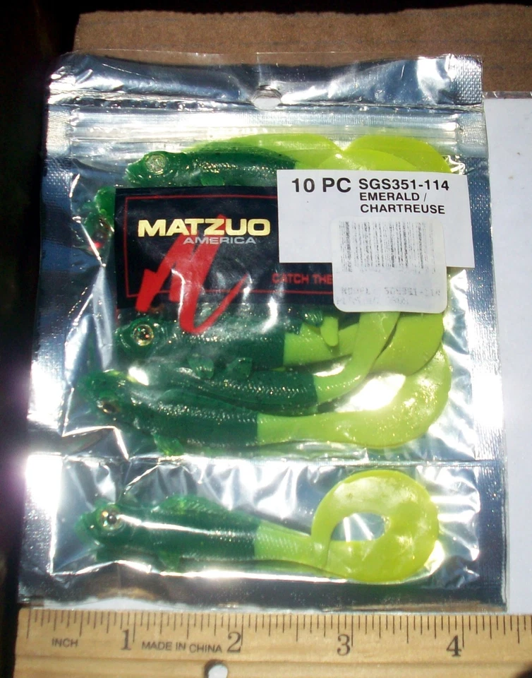 Señuelos de pesca de lubina 10ct EMERALD CHARTREUSE cola 5" SWIMBAIT GRUBS cebos de agua salada Foto 4 de 4