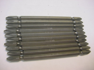 10X ZEPHYR E1582X100  5MM #2 PHIL X 100MM DOUBLE ENDED PHILLIPS POWER BIT USA 