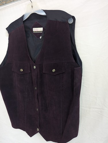 Diana Marco Genuine Suede Royal Purple Western Vest with Lining Size 22/24 - Picture 3 of 8