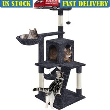 Multi Level Cat Tree Tower W/ Hammock Basket Scratching Post Small Medium Pets